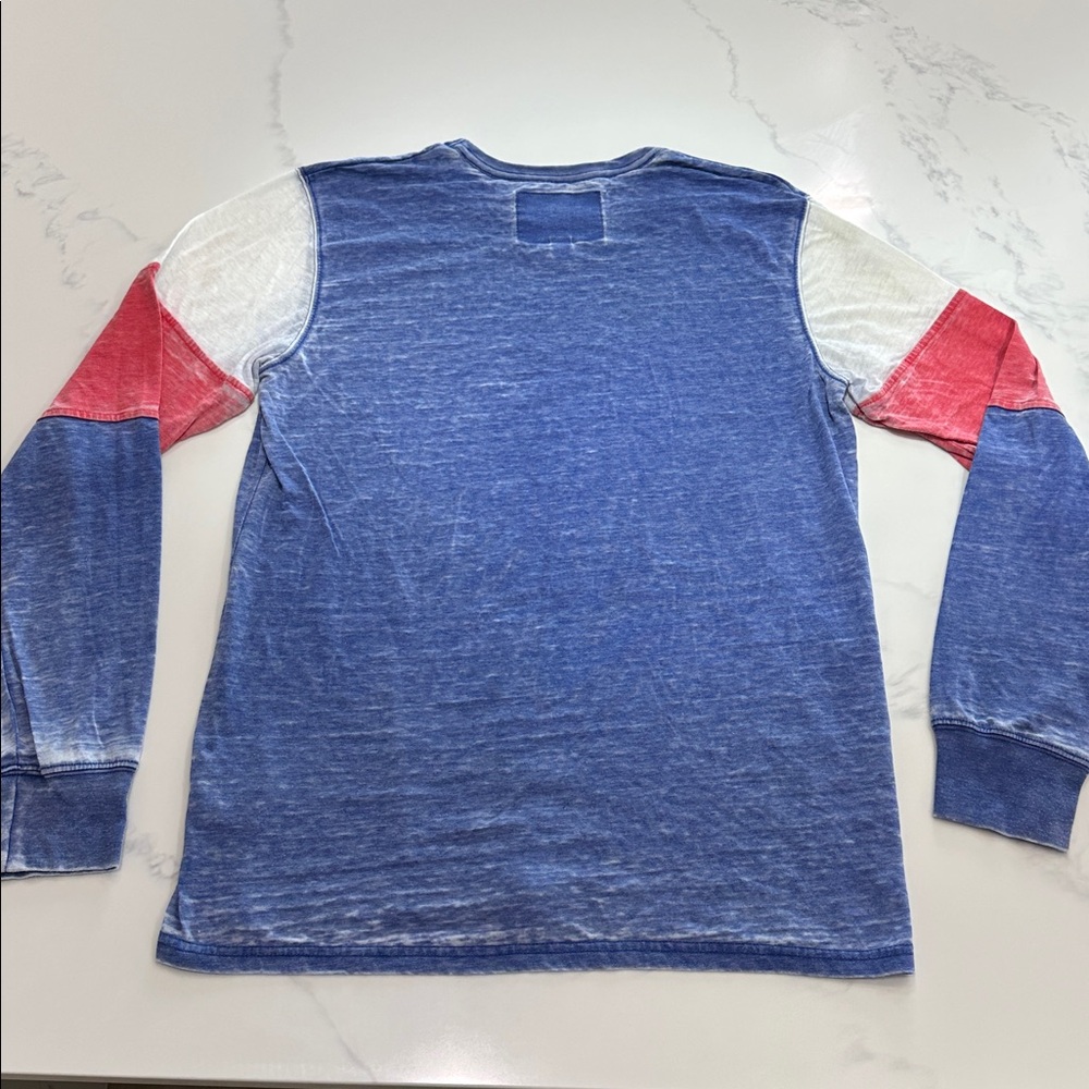 NHL NY RANGERS DISTRESSED GRAPHIC HOCKEY T-SHIRT LONG SLEEVE SHIRT RED WHITE BLU - Picture 12 of 12